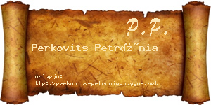 Perkovits Petrónia névjegykártya